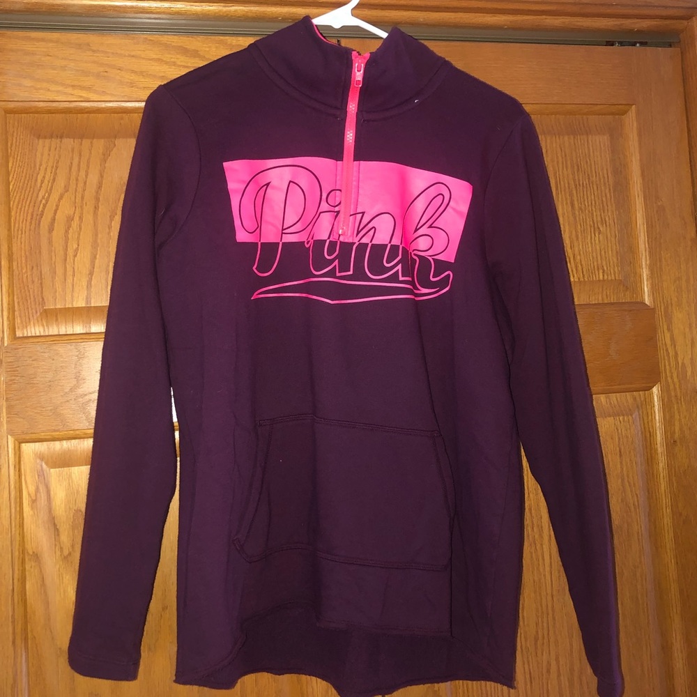 PINK purple/pink quarter zip sweatshirt